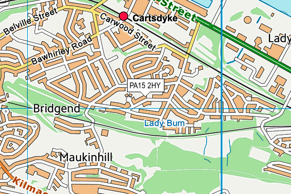 PA15 2HY map - OS VectorMap District (Ordnance Survey)