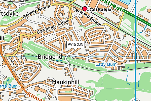 PA15 2JN map - OS VectorMap District (Ordnance Survey)