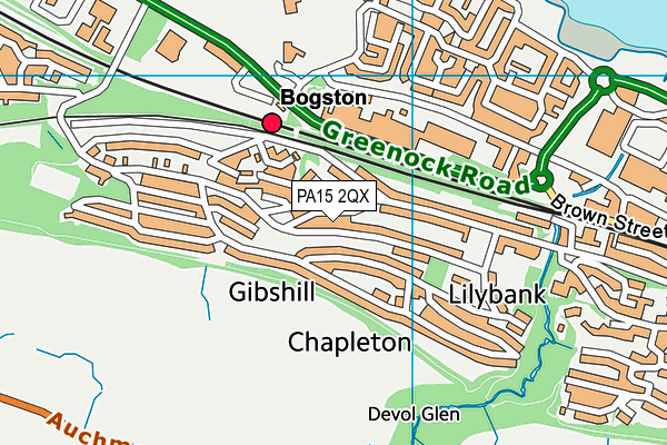 PA15 2QX map - OS VectorMap District (Ordnance Survey) PA15 2QX map - OS VectorMap District (Ordnance Survey)