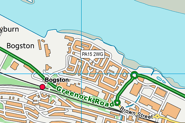 PA15 2WG map - OS VectorMap District (Ordnance Survey)