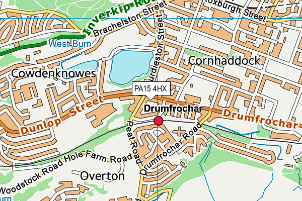 PA15 4HX map - OS VectorMap District (Ordnance Survey)
