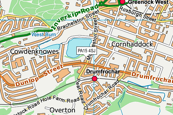PA15 4SJ map - OS VectorMap District (Ordnance Survey) PA15 4SJ map - OS VectorMap District (Ordnance Survey)