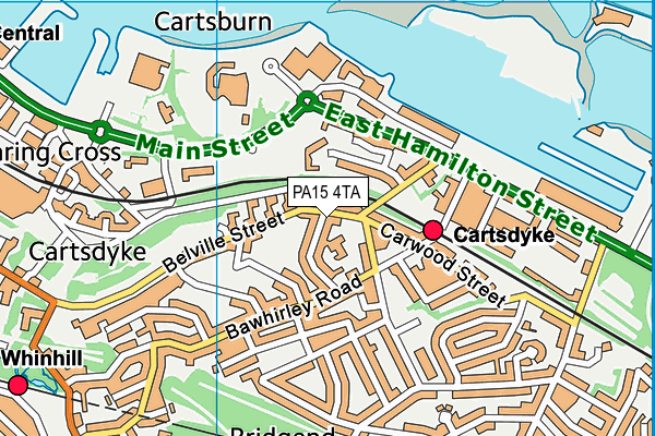 PA15 4TA map - OS VectorMap District (Ordnance Survey)