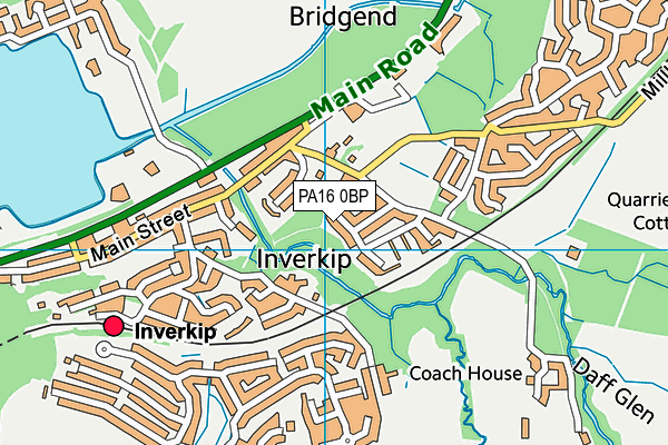 PA16 0BP map - OS VectorMap District (Ordnance Survey) PA16 0BP map - OS VectorMap District (Ordnance Survey)
