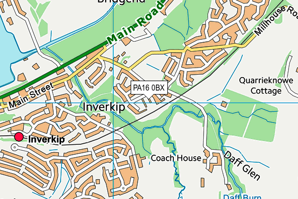 PA16 0BX map - OS VectorMap District (Ordnance Survey) PA16 0BX map - OS VectorMap District (Ordnance Survey)