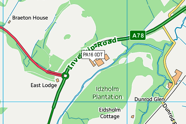 PA16 0DT map - OS VectorMap District (Ordnance Survey) PA16 0DT map - OS VectorMap District (Ordnance Survey)