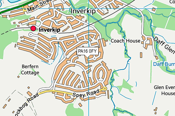 PA16 0FY map - OS VectorMap District (Ordnance Survey) PA16 0FY map - OS VectorMap District (Ordnance Survey)