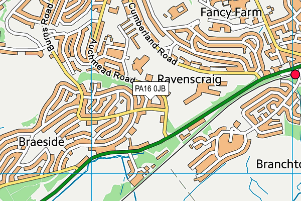 PA16 0JB map - OS VectorMap District (Ordnance Survey) PA16 0JB map - OS VectorMap District (Ordnance Survey)