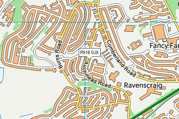 PA16 0JX map - OS VectorMap District (Ordnance Survey) PA16 0JX map - OS VectorMap District (Ordnance Survey)