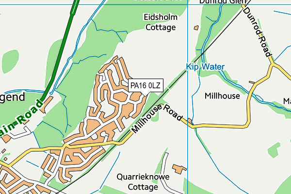 PA16 0LZ map - OS VectorMap District (Ordnance Survey) PA16 0LZ map - OS VectorMap District (Ordnance Survey)