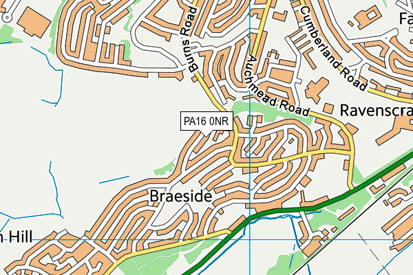 PA16 0NR map - OS VectorMap District (Ordnance Survey)