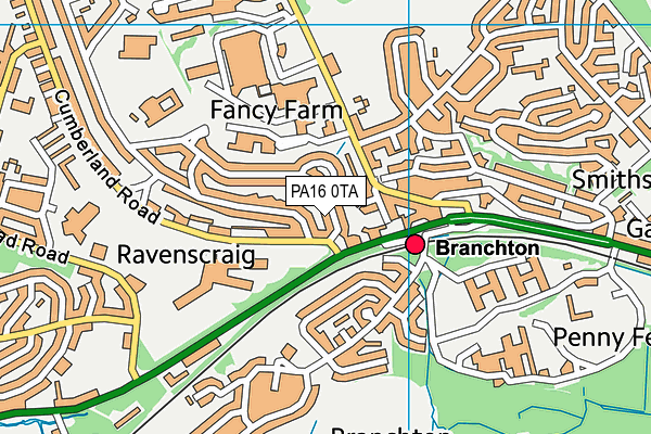 PA16 0TA map - OS VectorMap District (Ordnance Survey)
