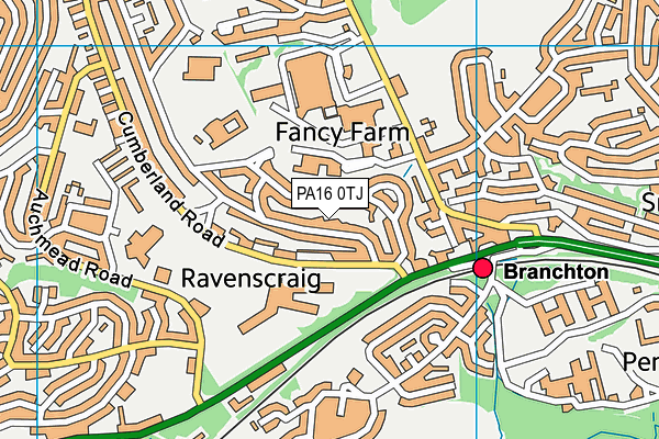 PA16 0TJ map - OS VectorMap District (Ordnance Survey)