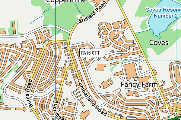 PA16 0TT map - OS VectorMap District (Ordnance Survey) PA16 0TT map - OS VectorMap District (Ordnance Survey)