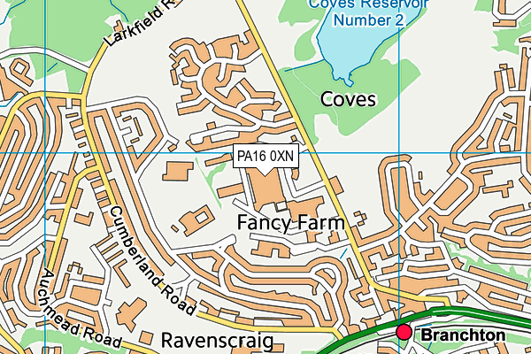 PA16 0XN map - OS VectorMap District (Ordnance Survey) PA16 0XN map - OS VectorMap District (Ordnance Survey)