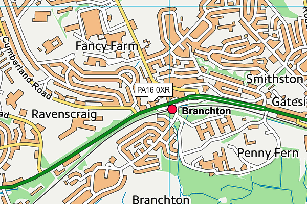 PA16 0XR map - OS VectorMap District (Ordnance Survey)