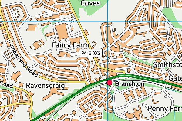 PA16 0XS map - OS VectorMap District (Ordnance Survey) PA16 0XS map - OS VectorMap District (Ordnance Survey)