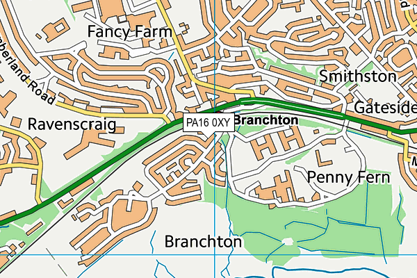 PA16 0XY map - OS VectorMap District (Ordnance Survey) PA16 0XY map - OS VectorMap District (Ordnance Survey)