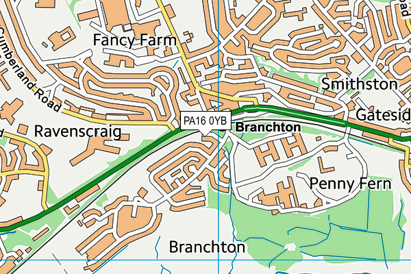 PA16 0YB map - OS VectorMap District (Ordnance Survey) PA16 0YB map - OS VectorMap District (Ordnance Survey)