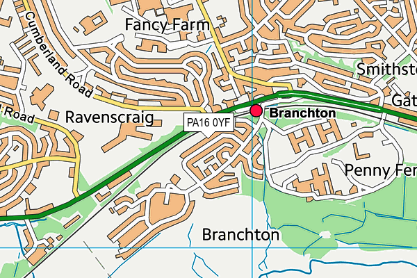 PA16 0YF map - OS VectorMap District (Ordnance Survey) PA16 0YF map - OS VectorMap District (Ordnance Survey)