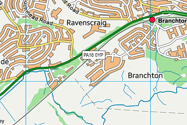 PA16 0YP map - OS VectorMap District (Ordnance Survey) PA16 0YP map - OS VectorMap District (Ordnance Survey)