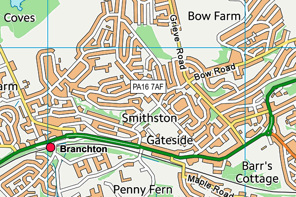 PA16 7AF map - OS VectorMap District (Ordnance Survey)