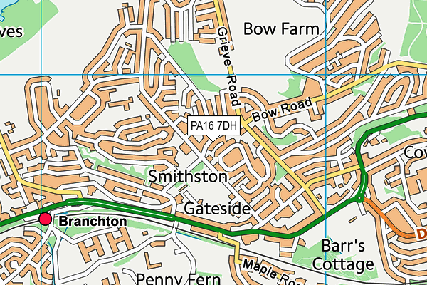 PA16 7DH map - OS VectorMap District (Ordnance Survey) PA16 7DH map - OS VectorMap District (Ordnance Survey)