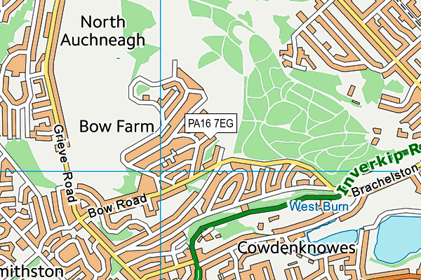 PA16 7EG map - OS VectorMap District (Ordnance Survey) PA16 7EG map - OS VectorMap District (Ordnance Survey)