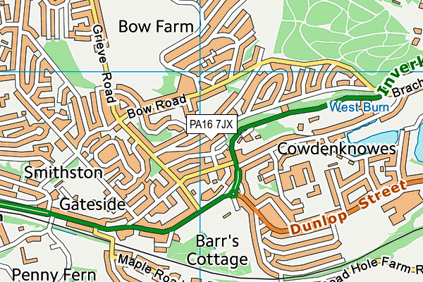 PA16 7JX map - OS VectorMap District (Ordnance Survey) PA16 7JX map - OS VectorMap District (Ordnance Survey)