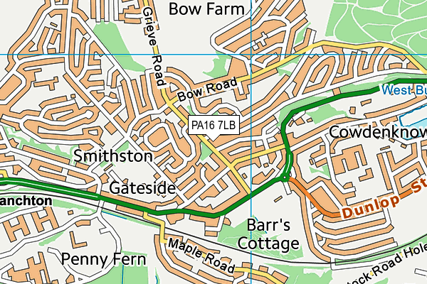PA16 7LB map - OS VectorMap District (Ordnance Survey) PA16 7LB map - OS VectorMap District (Ordnance Survey)