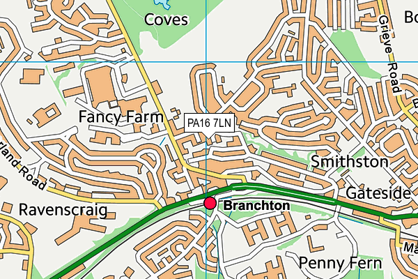 PA16 7LN map - OS VectorMap District (Ordnance Survey) PA16 7LN map - OS VectorMap District (Ordnance Survey)