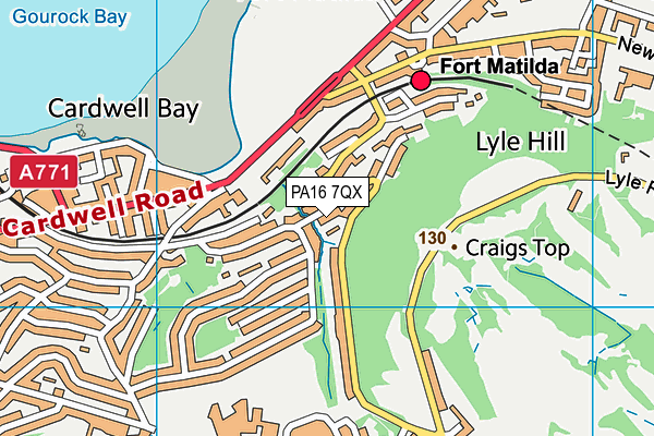 PA16 7QX map - OS VectorMap District (Ordnance Survey) PA16 7QX map - OS VectorMap District (Ordnance Survey)
