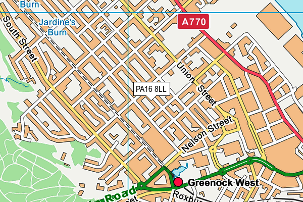 PA16 8LL map - OS VectorMap District (Ordnance Survey) PA16 8LL map - OS VectorMap District (Ordnance Survey)