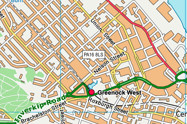 PA16 8LS map - OS VectorMap District (Ordnance Survey) PA16 8LS map - OS VectorMap District (Ordnance Survey)
