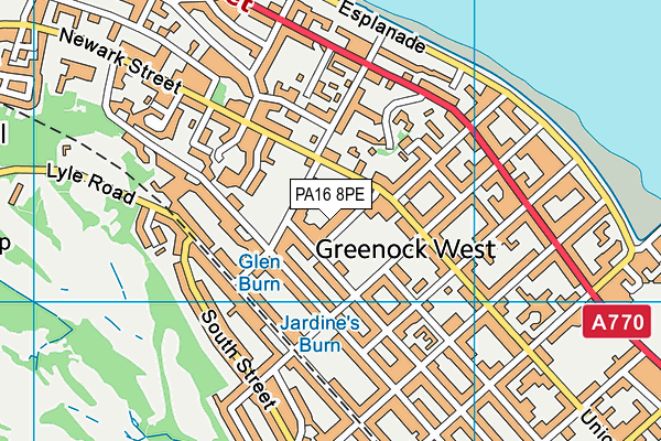 PA16 8PE map - OS VectorMap District (Ordnance Survey) PA16 8PE map - OS VectorMap District (Ordnance Survey)