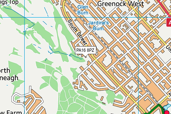 PA16 8PZ map - OS VectorMap District (Ordnance Survey) PA16 8PZ map - OS VectorMap District (Ordnance Survey)