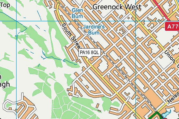 PA16 8QL map - OS VectorMap District (Ordnance Survey) PA16 8QL map - OS VectorMap District (Ordnance Survey)