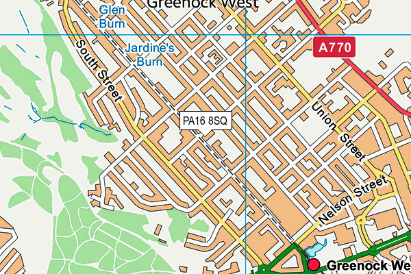 PA16 8SQ map - OS VectorMap District (Ordnance Survey) PA16 8SQ map - OS VectorMap District (Ordnance Survey)