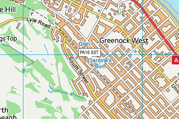 PA16 8ST map - OS VectorMap District (Ordnance Survey)