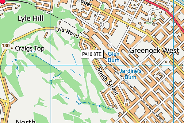 PA16 8TE map - OS VectorMap District (Ordnance Survey) PA16 8TE map - OS VectorMap District (Ordnance Survey)