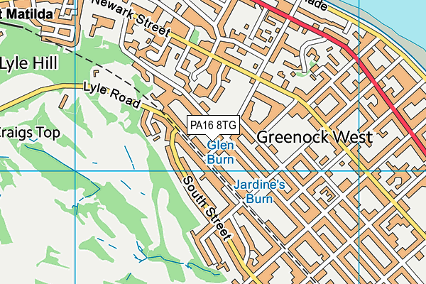 PA16 8TG map - OS VectorMap District (Ordnance Survey) PA16 8TG map - OS VectorMap District (Ordnance Survey)
