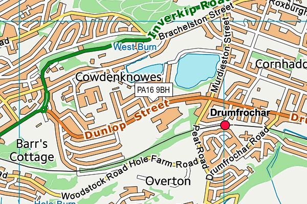PA16 9BH map - OS VectorMap District (Ordnance Survey) PA16 9BH map - OS VectorMap District (Ordnance Survey)