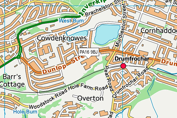 PA16 9BJ map - OS VectorMap District (Ordnance Survey)
