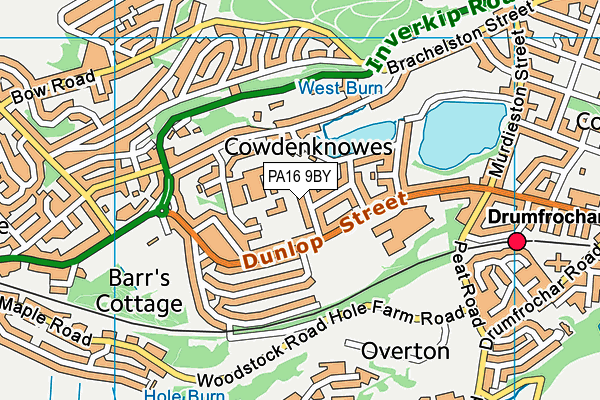 PA16 9BY map - OS VectorMap District (Ordnance Survey) PA16 9BY map - OS VectorMap District (Ordnance Survey)