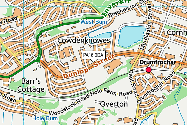 PA16 9DA map - OS VectorMap District (Ordnance Survey)