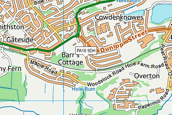 PA16 9DH map - OS VectorMap District (Ordnance Survey) PA16 9DH map - OS VectorMap District (Ordnance Survey)