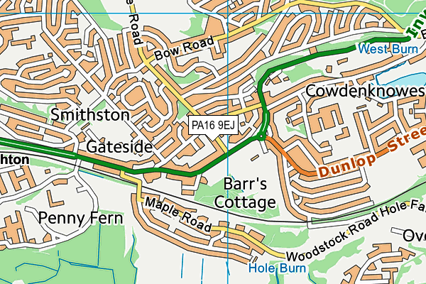 PA16 9EJ map - OS VectorMap District (Ordnance Survey) PA16 9EJ map - OS VectorMap District (Ordnance Survey)