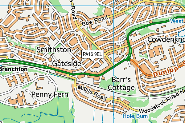 PA16 9EL map - OS VectorMap District (Ordnance Survey) PA16 9EL map - OS VectorMap District (Ordnance Survey)