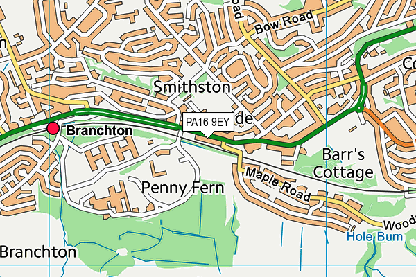 PA16 9EY map - OS VectorMap District (Ordnance Survey) PA16 9EY map - OS VectorMap District (Ordnance Survey)