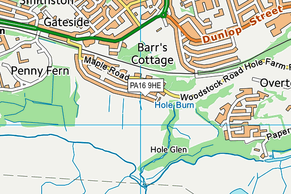 PA16 9HE map - OS VectorMap District (Ordnance Survey) PA16 9HE map - OS VectorMap District (Ordnance Survey)